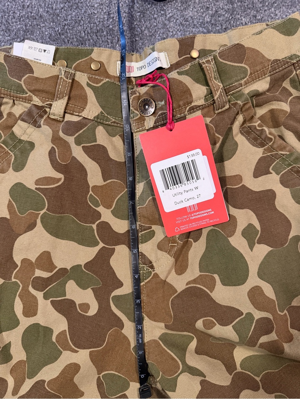 Brand New Women’s Utility Pants Duck Camo Topo Designs - Picture 7 of 7